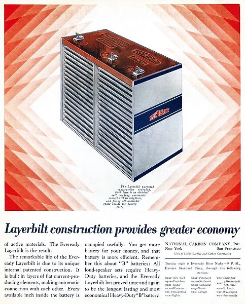 AD: EVERREADY BATTERIES. American advertisement for Everready Batteries, 1927