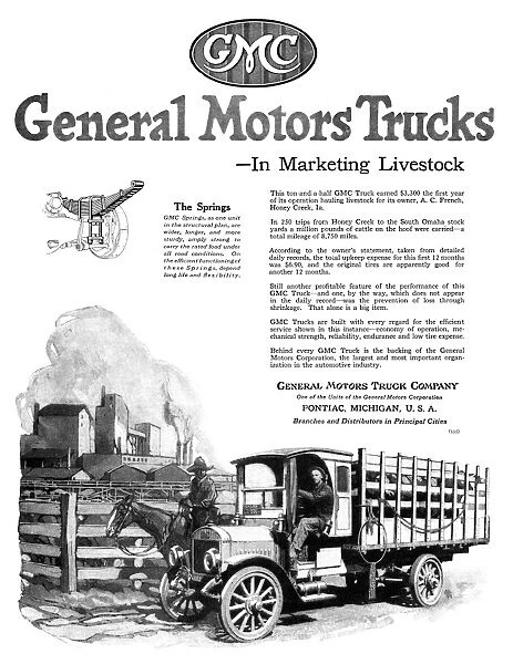 AD: GENERAL MOTORS, 1919. American advertisement for General Motors Trucks, 1919