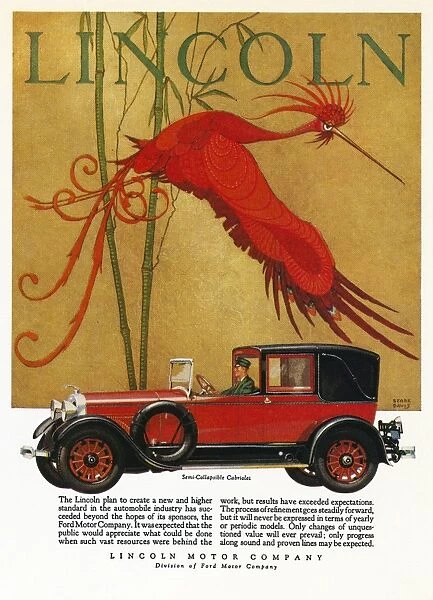 AD: LINCOLN, 1927. American advertisement for Lincoln automobiles, 1927