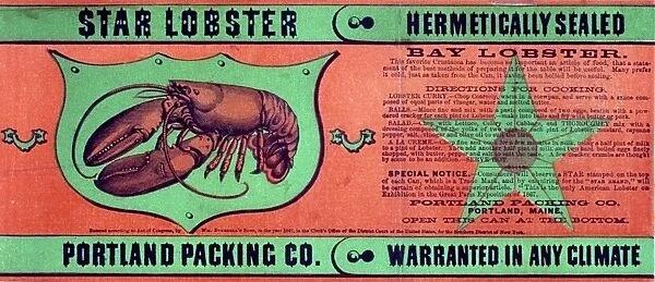 AD: LOBSTER, c1867. American advertisement for Portland Packing Company lobster