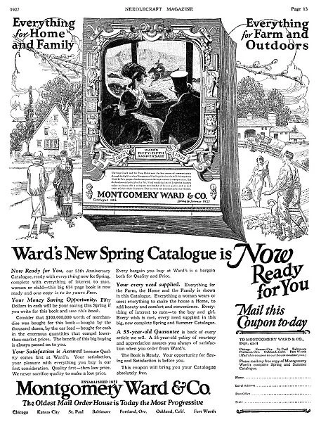 AD: MONTGOMERY WARD & CO. American advertisement for Montgomery Ward & Companys Spring catalog
