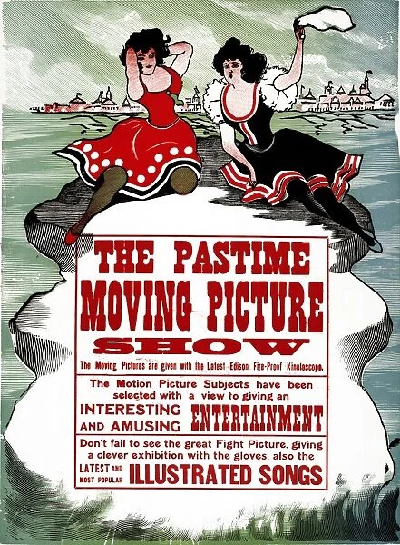 AD: MOVING PICTURE, 1913. American advertising poster for the Pastime Moving Picture