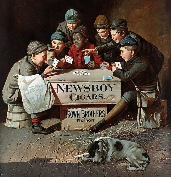 AD: NEWSBOY CIGARS, c1894. American advertising poster for Newsboy Cigars, manufactures