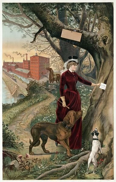 ADVERTISING POSTER, c1886. American lithograph stock advertising poster for woolens or tailors
