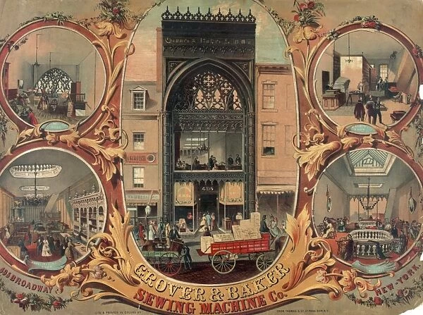 AD: SEWING MACHINE. Advertisement for the Grover & Banker Sewing Machine Company