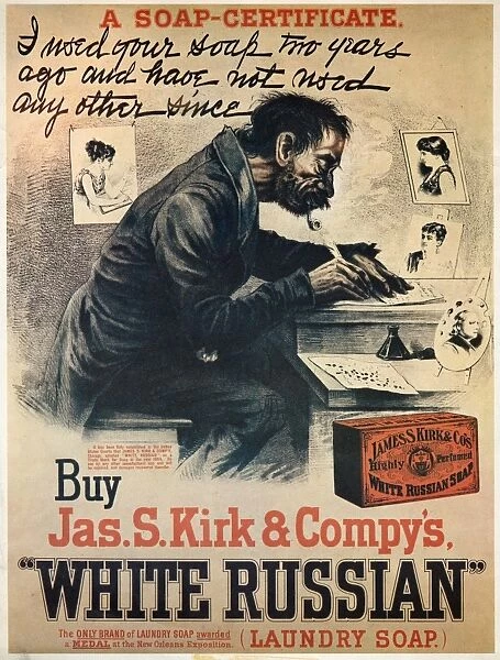 AD: WHITE RUSSIAN SOAP. Advertisement for James S. Kirk and Companys White Russian soap