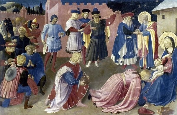 THE ADORATION OF THE KINGS. Beato Angelico. Oil on panel, c1434