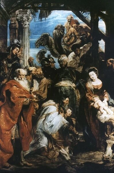 ADORATION OF THE MAGI. The Adoration of the Magi. Oil on panel, Peter Paul Rubens