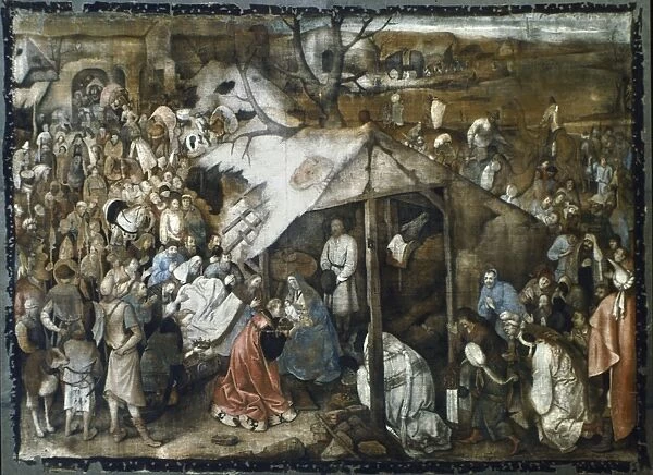 ADORATION OF THE MAGI. The Adoration of the Magi. Tempera on canvas, Pieter Bruegel the Elder