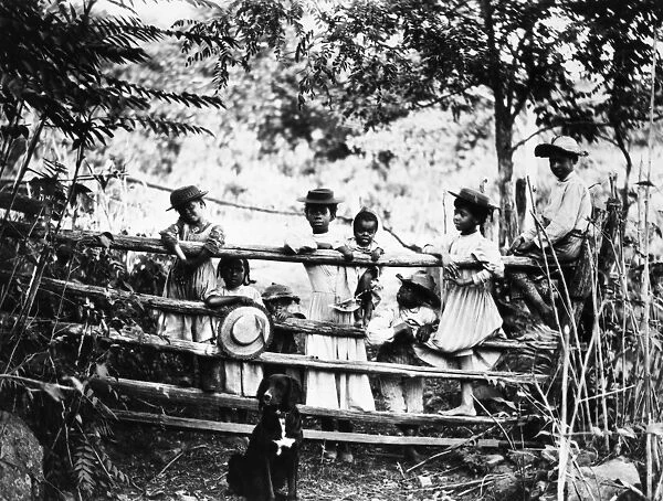 AFRICAN AMERICAN CHILDREN. A group of children in rural Virginia. Photograph, c1890