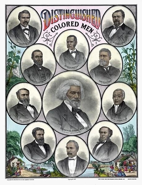 AFRICAN AMERICANS, c1883. Distinguished Colored Men. Portraits of Frederick Douglass