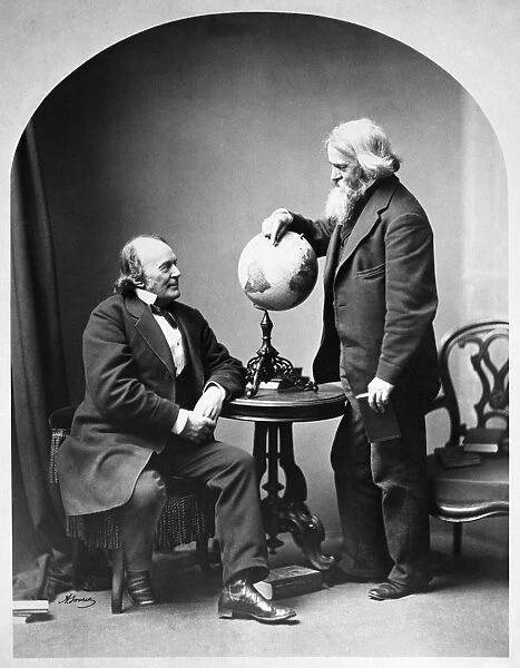 AGASSIZ & PEIRCE, 1871. American naturalist, Louis Agassiz (1807-1873), and American