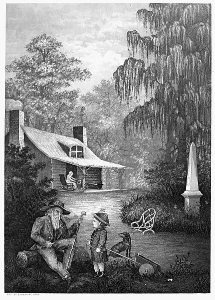 AGES OF MAN. From the cradle to the grave. Steel engraving, American, 19th century