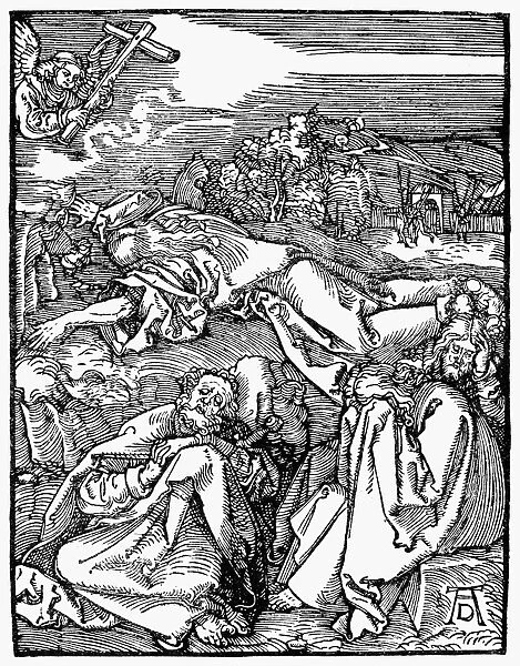 AGONY IN THE GARDEN. Woodcut, c1509, by Albrecht Durer