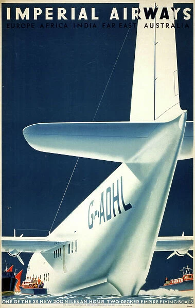 AIRLINE POSTER, 1936. British poster for Imperial Airways. Lithograph by Mark Severin