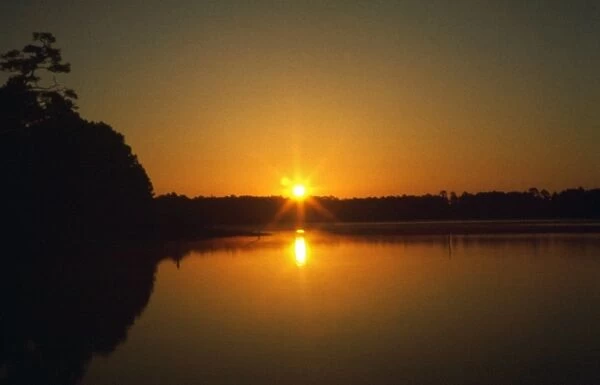 ALABAMA: GULF STATE PARK. Sunset at Gulf State Park in Gulf Shores, Alabama. Photograph, c1977