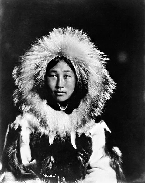 ALASKA: ESKIMO WOMAN. Eskimo woman identified as Obleka, Alaska. Photograph, c1907