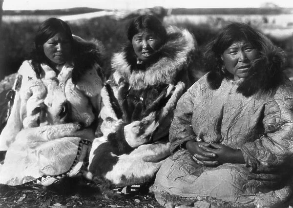 ALASKA: ESKIMOS, c1929. Three Selawik women, Selawik, Alaska. Photographed by Edward S