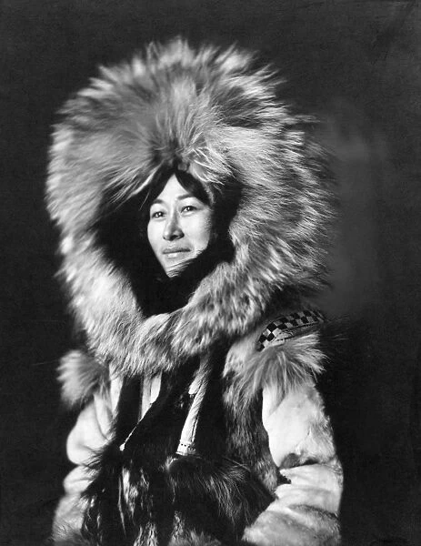 ALASKA: INUIT WOMAN. Portrait of Nowadluk, an Inuit woman in Nome, Alaska