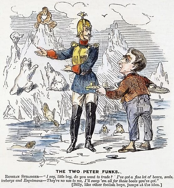 ALASKA PURCHASE CARTOON. An American cartoon of 1867 deriding Secretary of State William H