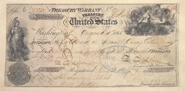 ALASKA PURCHASE: CHECK. Check for $7. 2 million from the United States Treasury made out to Eduard de Stoeckl, Russian Minister to the United States, as payment for the Alaska territory, pursuant to the agreement reached between the Russian and American governments the previous year