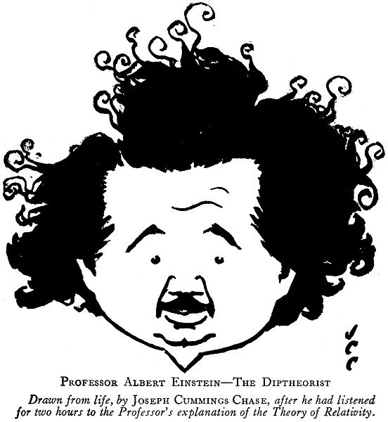 ALBERT EINSTEIN (1879-1955). American (German-born) theoretical physicist. Caricature