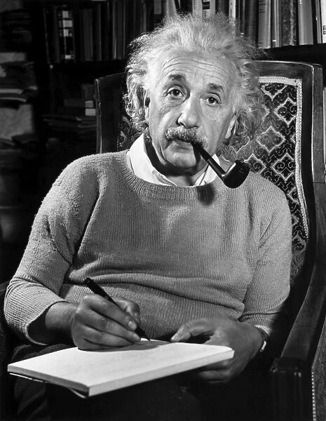 ALBERT EINSTEIN (1879-1955). American (German-born) theoretical physicist. Photographed at his home in Princeton, New Jersey, 1940, by Luicien Aigner
