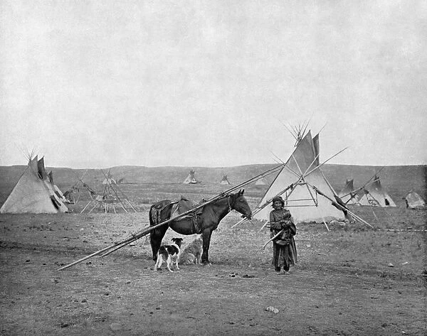 ALBERTA: RESERVE, c1890. A First Nations woman at a reserve in Alberta, Canada