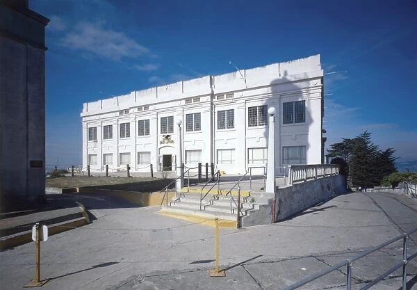 ALCATRAZ, c1980. Southeast facade of the Alcatraz Federal Penitentiary cellhouse