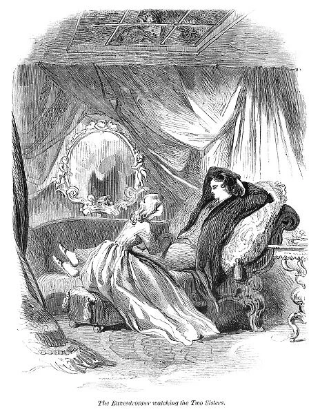 ALCOTT: ENIGMAS, 1864. The Eavesdropper watching the Two Sisters
