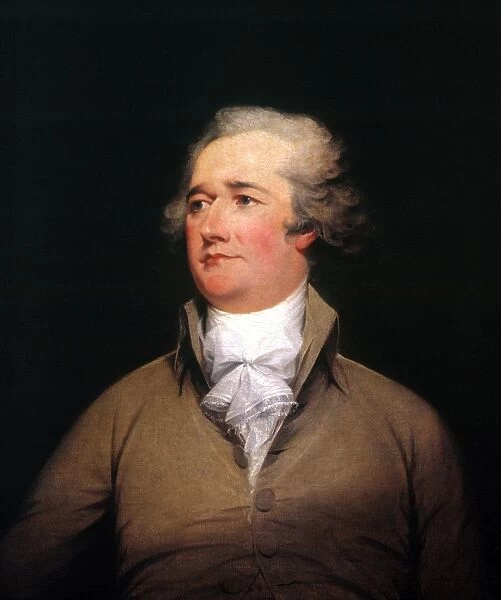ALEXANDER HAMILTON (1755-1804). American politician. Oil on canvas, c1792, by John Trumbull