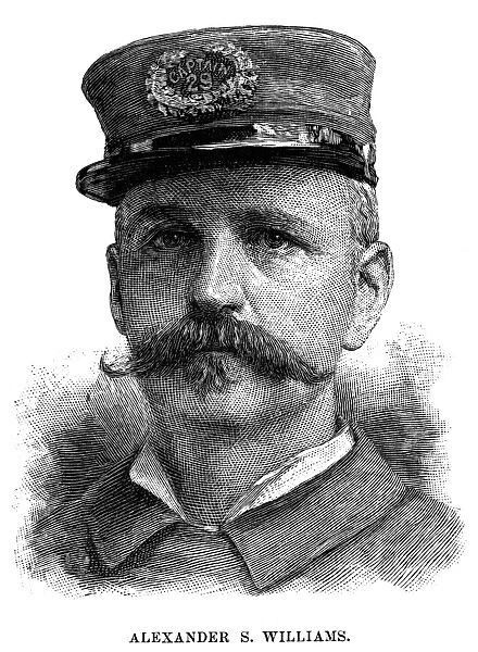 ALEXANDER S. WILLIAMS. American police officer. Wood engraving, 1887