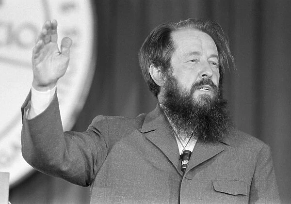 ALEXANDER SOLZHENITSYN (1918-2008). Russian writer. Speaking at a meeting of the AFL-CIO