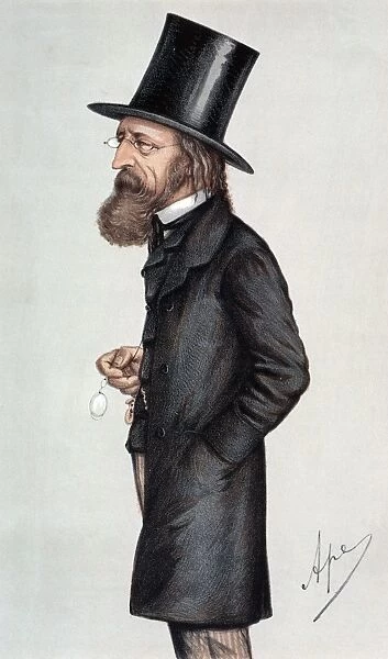 ALFRED TENNYSON (1809-1892). English poet. Caricature lithograph, 1871, from Vanity Fair, after a watercolor drawing by Ape (Carlo Pellegrini, 1839-1889)