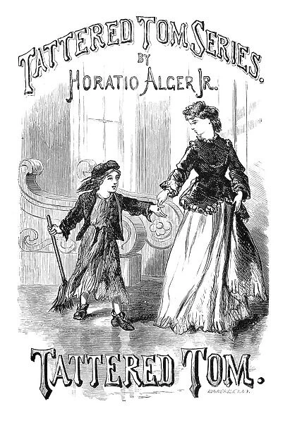 ALGER: TATTERED TOM. Engraved half-title to Haratio Algers Tattered Tom, 1871