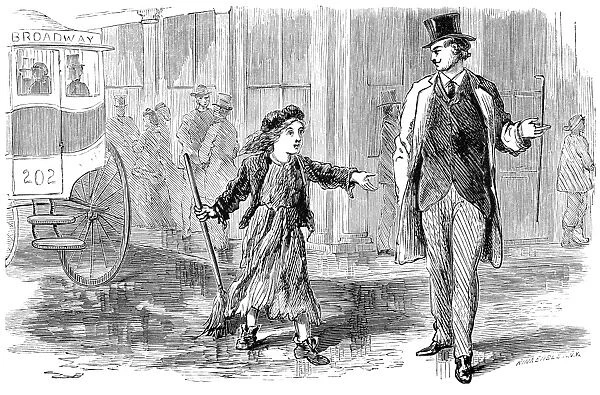 ALGER: TATTERED TOM. An illustration from Tattered Tom, one of the enormously popular 19th century books for boys written by Horatio Alger