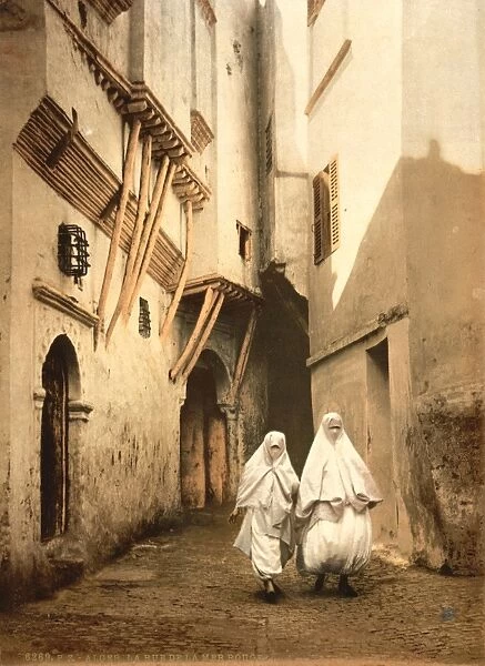 ALGERIA: STREET SCENE, c1899. Street of the Red Sea in Algiers. Photochrome postcard, c1899