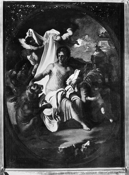 ALLEGORY OF AFRICA. Allegory of the continent of Africa. Oil on canvas by Francesco Solimena