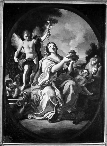 ALLEGORY OF ASIA. Allegory of the continent of Asia. Oil on canvas by Francesco Solimena