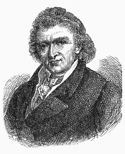 ALOYS SENEFELDER (1771-1834). Bavarian inventor of lithography. Wood engraving, German, 19th century