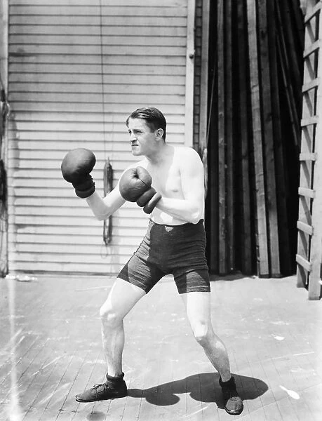 American actor Earle Metcalfe (1889-1928) as a boxer in a silent film, 1920s