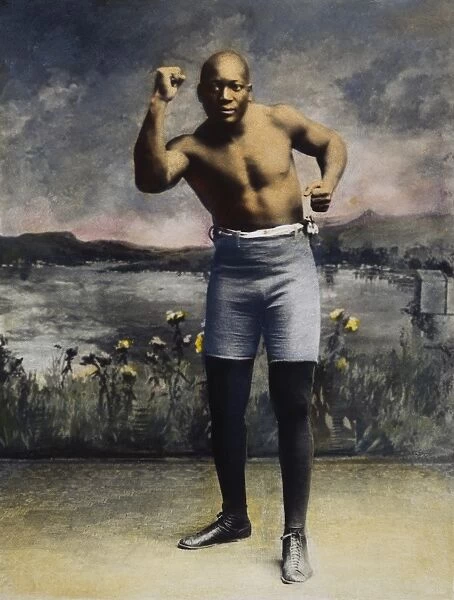 American boxer. Oil over a photograph, 1910