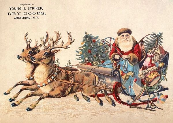 AMERICAN CHRISTMAS CARD. 19th century merchant trade card