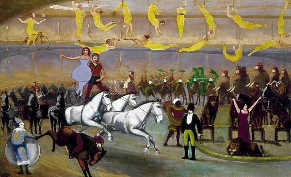 AMERICAN CIRCUS, 1874. The Circus. Oil on canvas, 1874, by A. Logan