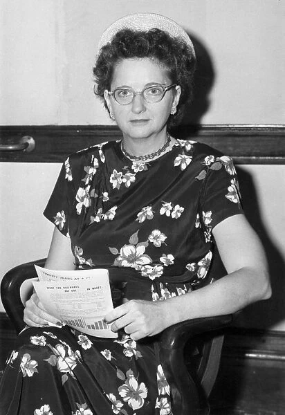 American Communist Party member and spy. Photographed in 1948 at the time of her appearance before the House Un-American Activities Committee