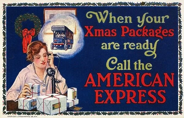 AMERICAN EXPRESS SHIPPING. Advertisement for American Express Company, December 1915