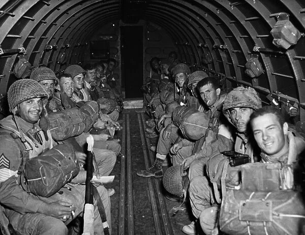 American paratroopers on their way to Sicily, c1943