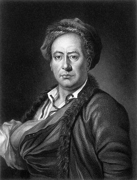 American printer, publisher, scientist, inventor, statesman and diplomat. Mezzotint, 19th century, after a contemporary painting