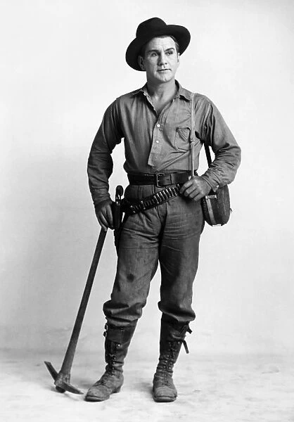 AMERICAN PROSPECTOR. American gold miner. Undated photograph