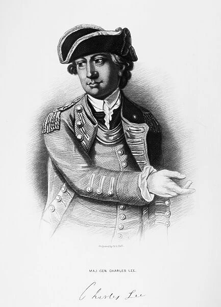 American Revolutionary general. Line and stipple engraving, American, c1860